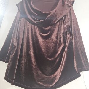 NWT- Talbots Velvet Tunic Top With Velvet Cowl Neck and 3/4 Sleeve
